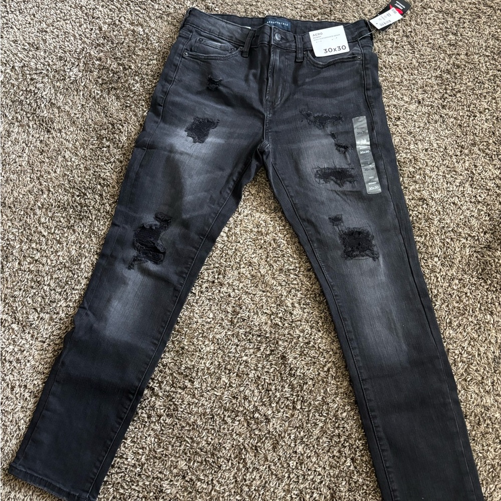 Aeropostale Men's Skinny Jeans - Black